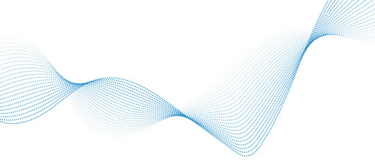 Abstract vector modern background with blue wavy lines and particles. Technology backdrop.
