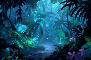 Mystical Night  Forest