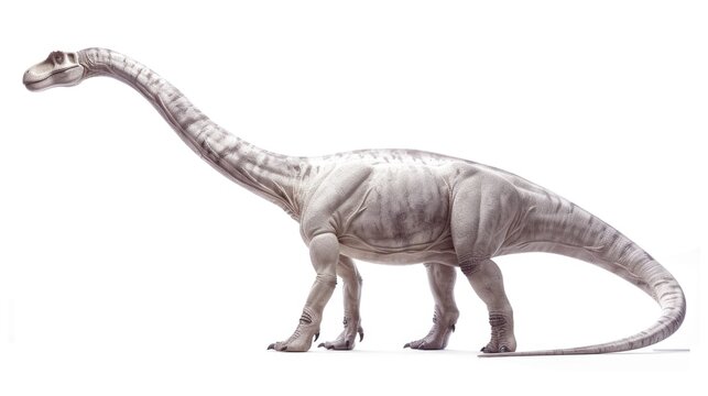 Realistic dinosaur model on a plain white background, perfect for educational purposes
