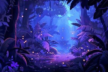 Mystical Night  Forest