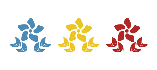 icon of stars, leaves, crown, on a white background, vector illustration