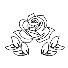 rose icon on a white background, vector illustration