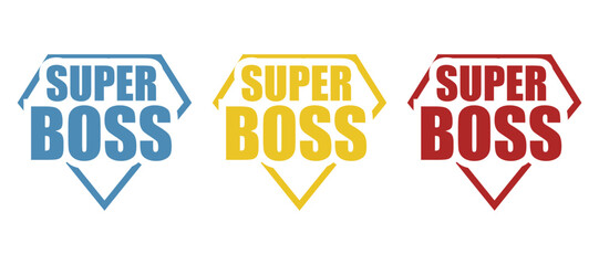 super boss icon on a white background, vector illustration