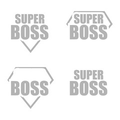 super boss icon on a white background, vector illustration