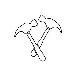 hammers icon on a white background, vector illustration