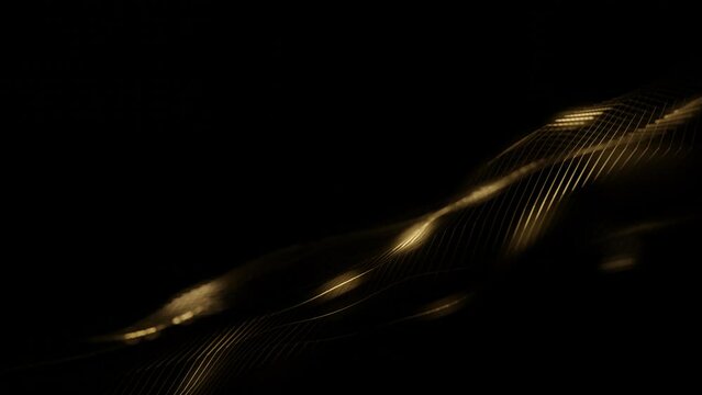 Abstract golden wire pattern moving in an infinite loop