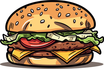 Hamburger on a plain white background.