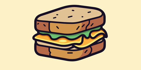 Vector illustration of a colorful and delicious sandwich