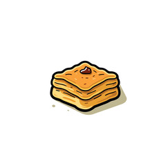 Vector illustration of a piece of tart on a white background