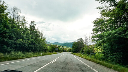 Obraz premium On the road traveling through Europe