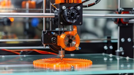 A 3D printer producing a bespoke item from innovative materials