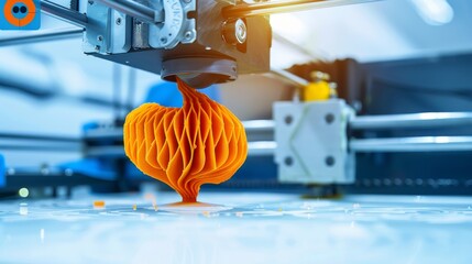 A 3D printer producing a bespoke item from innovative materials