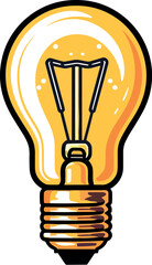 Vector illustration of an orange light bulb against a white background