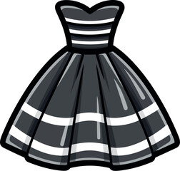 Vector illustration of a beautiful and stylish dress