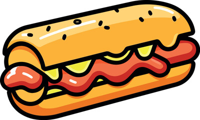 Vector design of a hot dog isolated on a white background