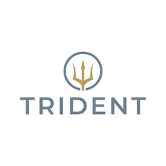 Trident logo vector design concept isolated on white background © fahmi