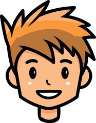 Vector illustration of a beautiful and cute boy, man, bold outline, dark and bright colors