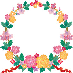 Colourful Floral Frame Vector Ilustration