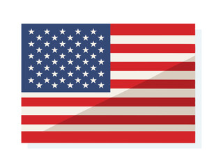 american flag on white background vector.