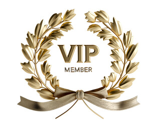 vip invitation word in golden wreath