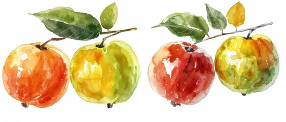 Garcinia indica Kokum Fruit in Stunning Watercolor.