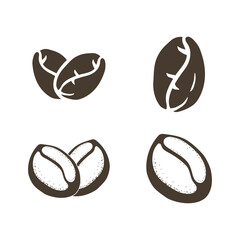 Obraz premium Set of Coffee beans icon vector design template.