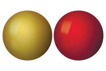 Glass color ball or precious pearl. Glossy realistic ball, 3D sphere. Abstract vector illustration highlighted on a white background. Big metal bubble with shadow