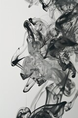 A black and white photo of smoke in the air. Suitable for environmental or abstract concepts