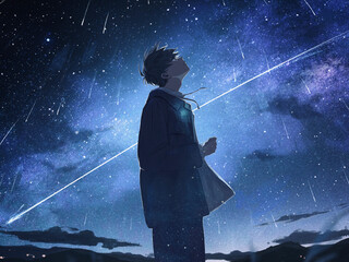 Naklejka premium Resolution anime art illustration 