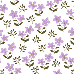 Seamless pattern of small flowers. Vector illustration.