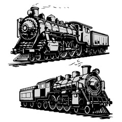 Vintage steam locomotive locomotive. Travel and tourism concept. © beast01