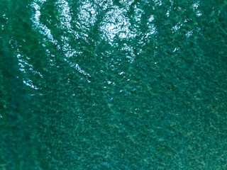 Sea surface aerial view frome drone camera,Sea ocean waves in summer season nature background