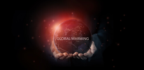 Global warming, global boiling and climate changing concept. Earth's rising temperatures due to...
