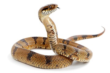 Close up view of a snake on a white background. Suitable for educational materials