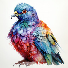 Fototapeta premium watercolor pigeon clipart, Generative Ai