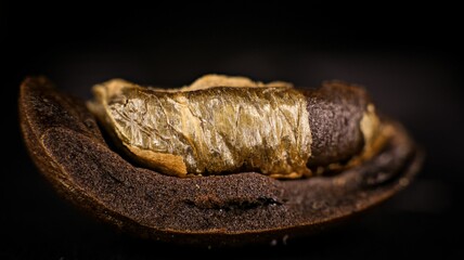 Macrophotography of a coffee bean