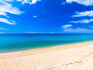Amazing Top view sea beach landscape background,Summer sea waves crashing on sandy shore seascape background,High angle view ocean nature background