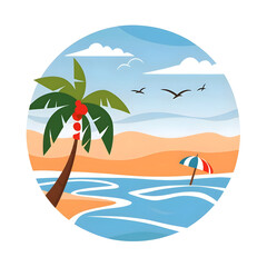 Summer time vector template design. It's summer time text in abstract foliage space with tropical elements of leaves for holiday season messages