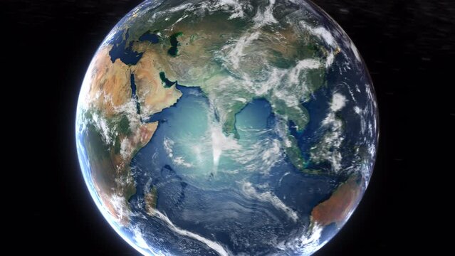 Realistic Earth From Space Zoom In Clouds Mali