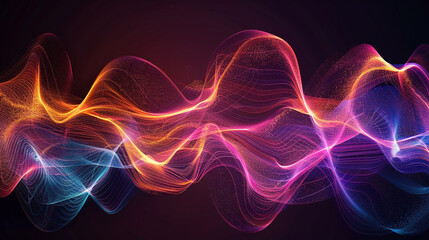 Create an artistic interpretation of sound waves in a fluid, wave-centric visual representation.