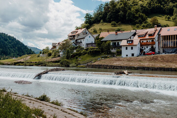 Small river in Skofja Loka, Slovenia