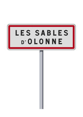 Panneau d'entr&eacute;e de la ville des Sables d'Olonne (Vend&eacute;e) en vectoriel