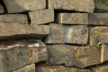 the stones are stacked on top of each other in the photo