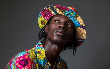 A senior West African male with dreadlocks wearing a vibrant hat