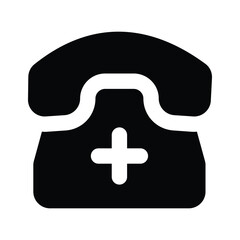 Medical sign on telephone is showing medical helpline vector