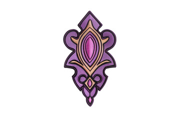 Fototapeta premium Elegant ornamental design in shades of purple and gold, perfect for use in decorative projects and design elements.