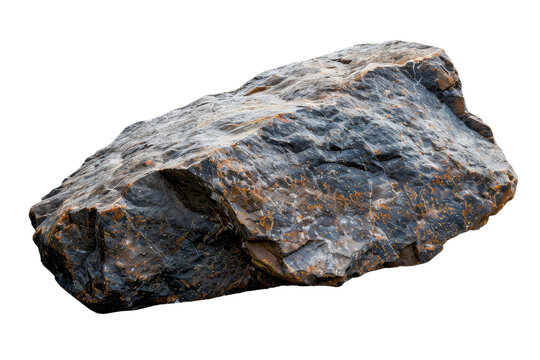 High-resolution image of a rugged, dark-colored rock showing detailed texture, perfect for geological studies and natural-themed designs.