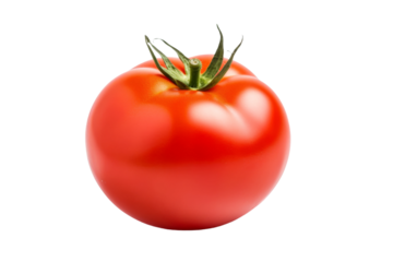 Luscious Scarlet Beauty: A Tomatos Close Encounter With a White Canvas on a White or Clear Surface PNG Transparent Background.