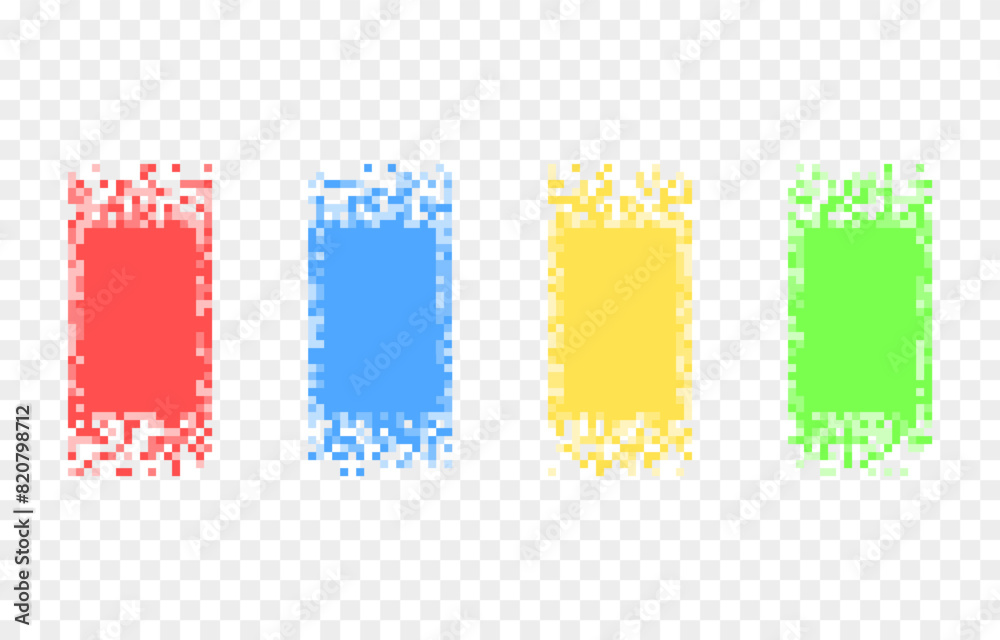 Canvas Prints set of color pixel banners. vector pixel banners for headers png. banners for design.