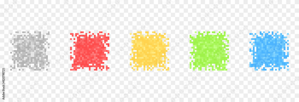 Canvas Prints set of color pixel banners. vector pixel banners for headers png. banners for design.